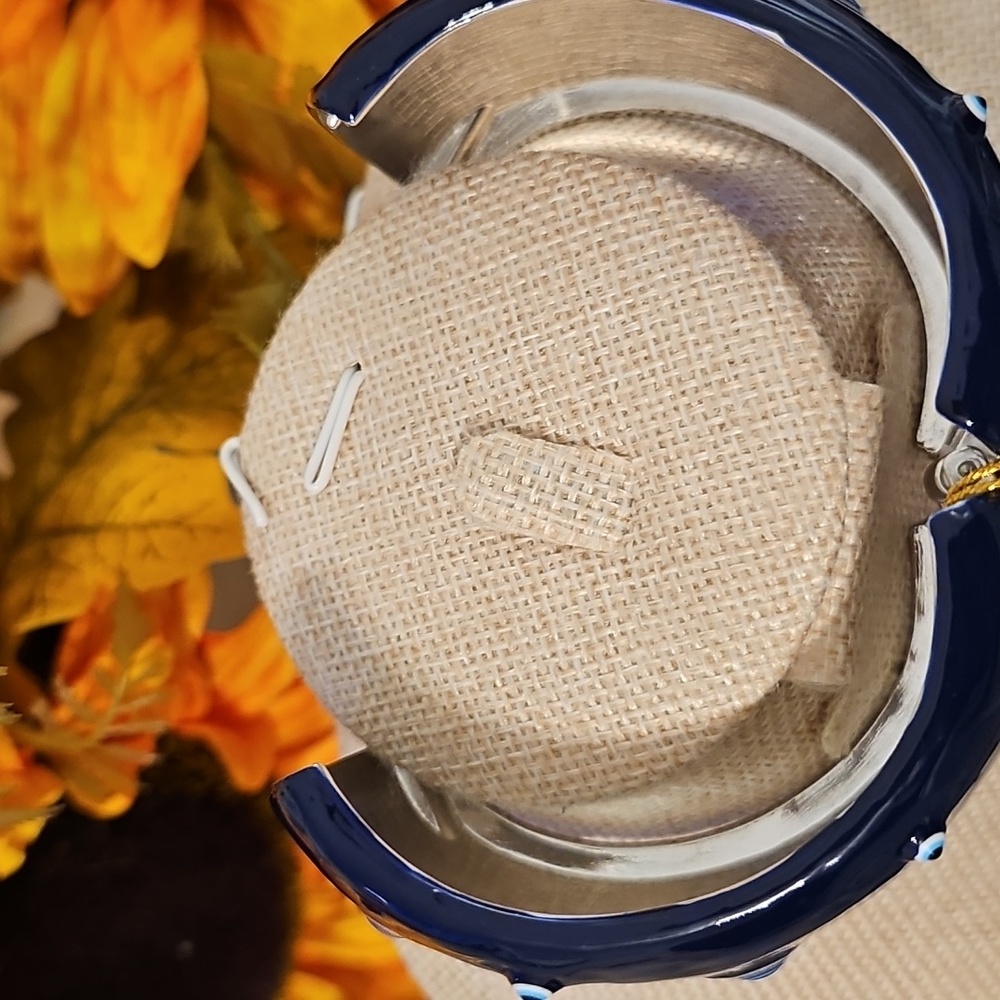 Eyecandy Los Angeles Navy Evil Eye Vangle Bracelet - Picture 6 of 6